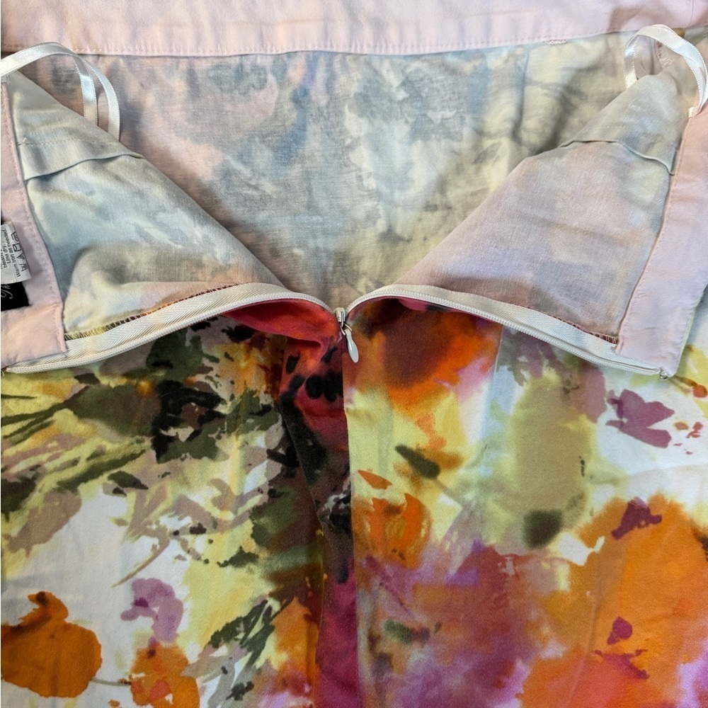 J. Crew Orange Pink Floral Pencil Skirt Cocktail Size 4. - Picture 4 of 8